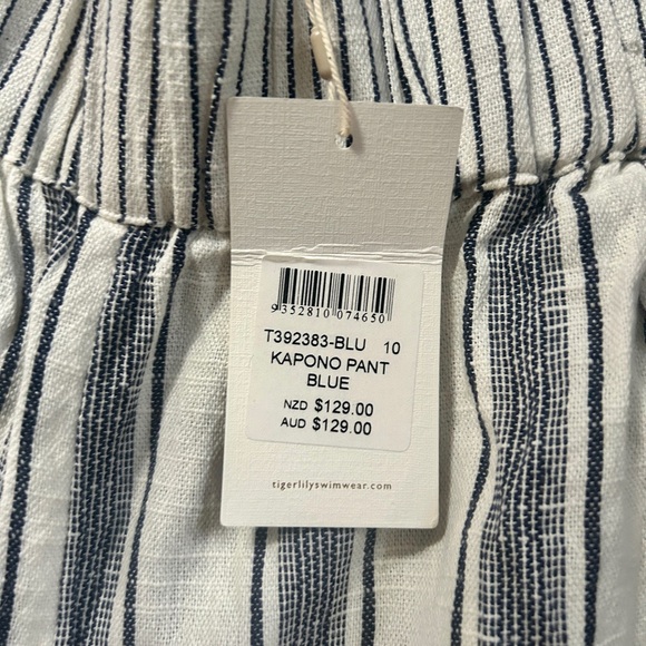 Tigerlily Navy and White Striped Wide-Leg Jumpsuit Women's Kapono Pant new - Picture 6 of 11